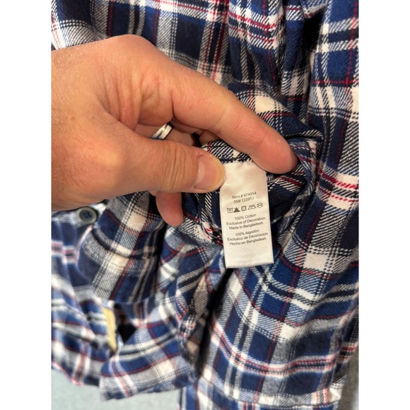 JACHS Flannel Shirt‎ Men's Large Multicolor Plaid 100% Cotton Pockets Button-Up - Picture 6 of 11